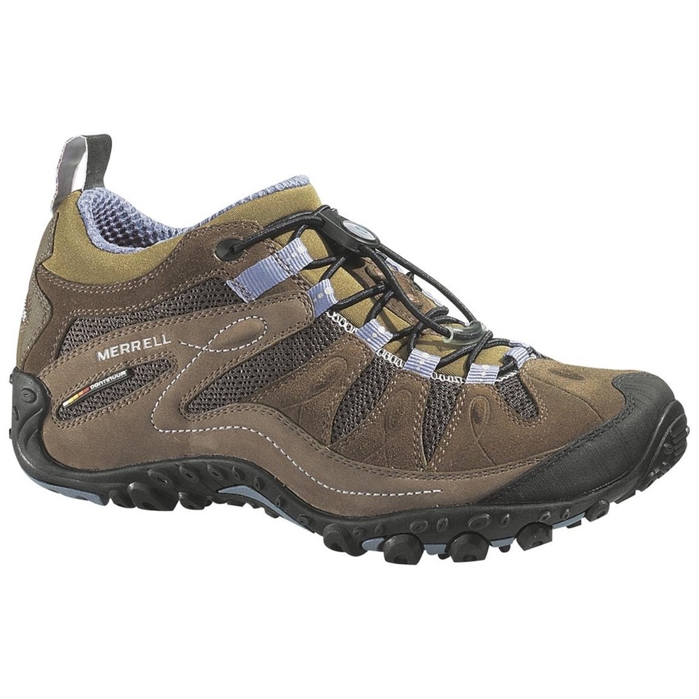 MERRELL Brown Suede Chameleon Arc Vibram Womens Hiking Stretch Shoes